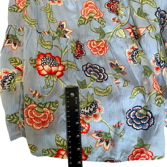 Loft Petites Size XXSP Light Blue Midi Dress with Flowers NWOT - Picture 7 of 8